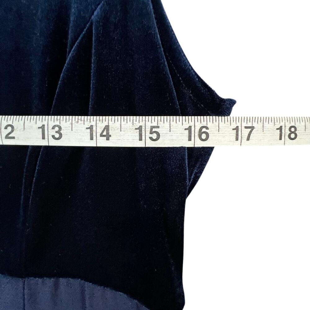 Jessica McClintock Vintage 90s Dress 6 Blue Velvet Bridal Party Timeless Glamour - Picture 9 of 15